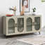 Console de télévision pour téléviseur de 65 pouces et plus - Armoire de rangement en bois avec un accent rétro et des accents dorés dans le salon-1347806119