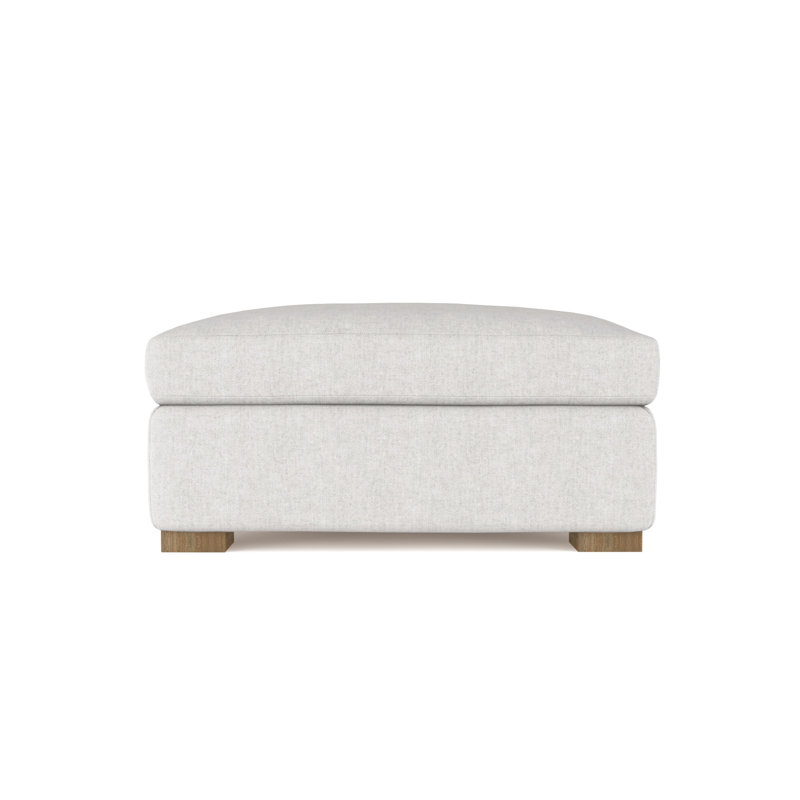 Crosby Ottoman, Plush Velvet Silver Streak, Dark Brown