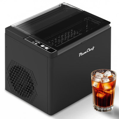 Machine à glaçons de comptoir - machine à glaçons rapide de 26 lb / 24 h, 9 cubes de glace en 6 minutes, machine à glaçons compacte portable avec fonction autonettoyante, panier à glaçons et pelle pour la cuisine, le camping et le camping-car (noir)