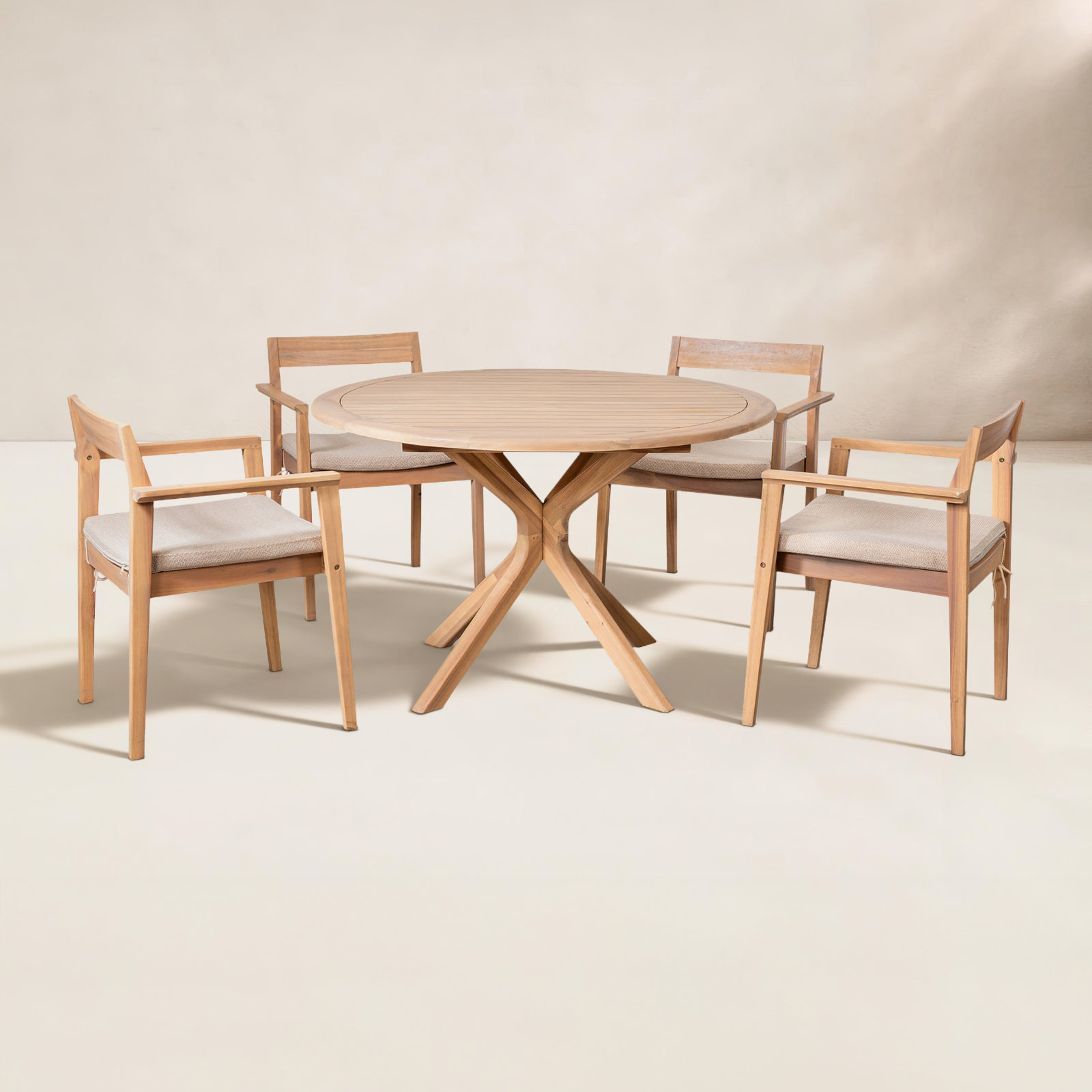 Badgley 47" Acacia Patio Dining Set
