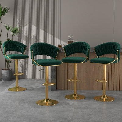 Christal Swivel Upholstered Adjustable Height Counter Stool