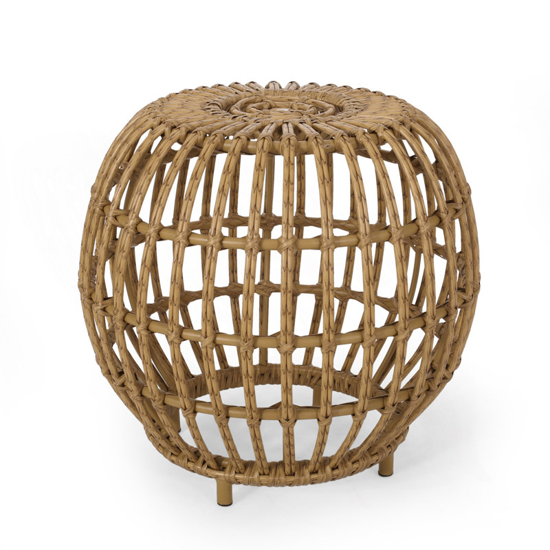 Table d'appoint, table d'appoint en faux rotin bohémien, table de patio