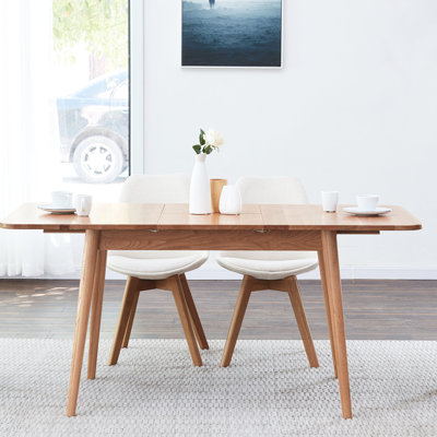 Table extensible en bois massif, finition chêne, poids de paquet de 77,82 lb, chêne, 75,94 lb, pour la salle à manger