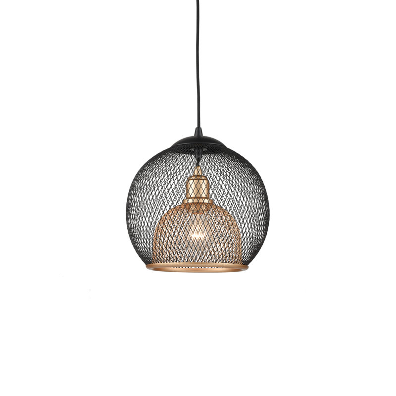 Luminaire suspendu 1 en 1 Gibraltar Gibraltar, Noir / or, H 11,5 po x l 12 po x P 12 po