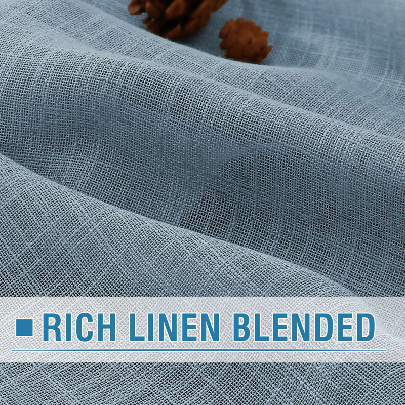 Linen Curtains Natural Linen Blended Curtains for Living Room Burlap Linen Textured Curtains Light Filtering Nickel Grommet Curtains Bedroom Curtains 2 Panel Sets Privacy Added