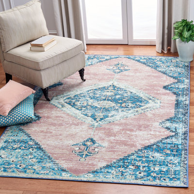 Oriental Blue/Pink Area Rug