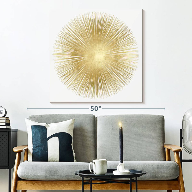 Avery Sunburst Soft Gold I, 33" H x 33" W