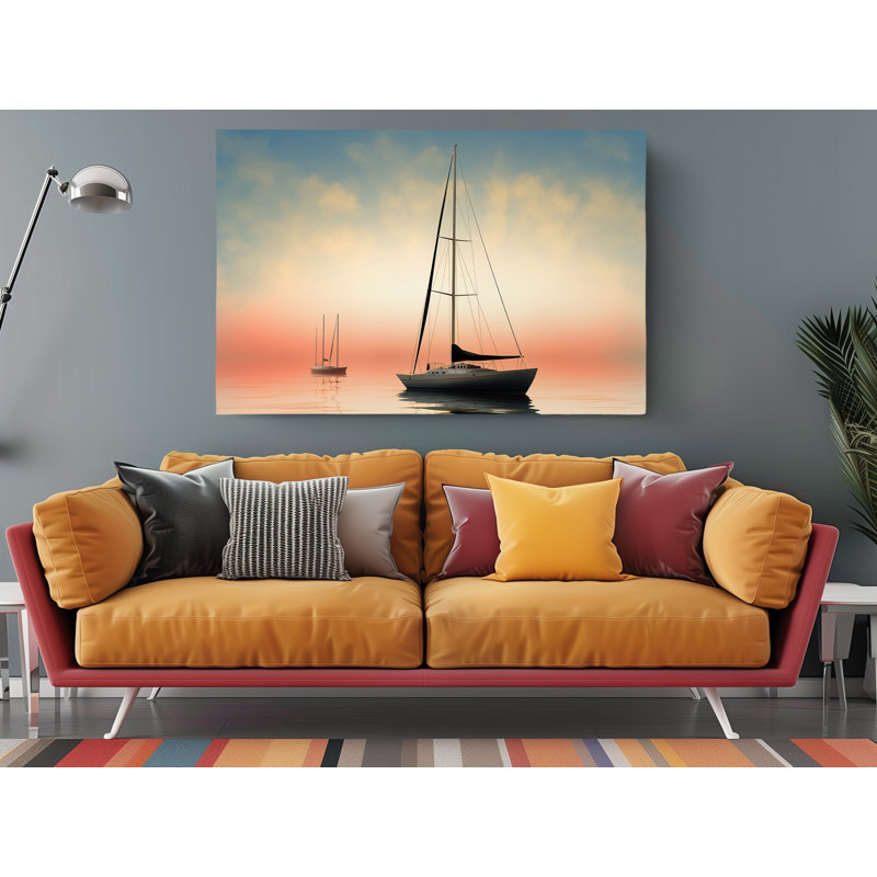 Yatchs in the Ocean, reproduction sur toile, H 20 po x l 30 po