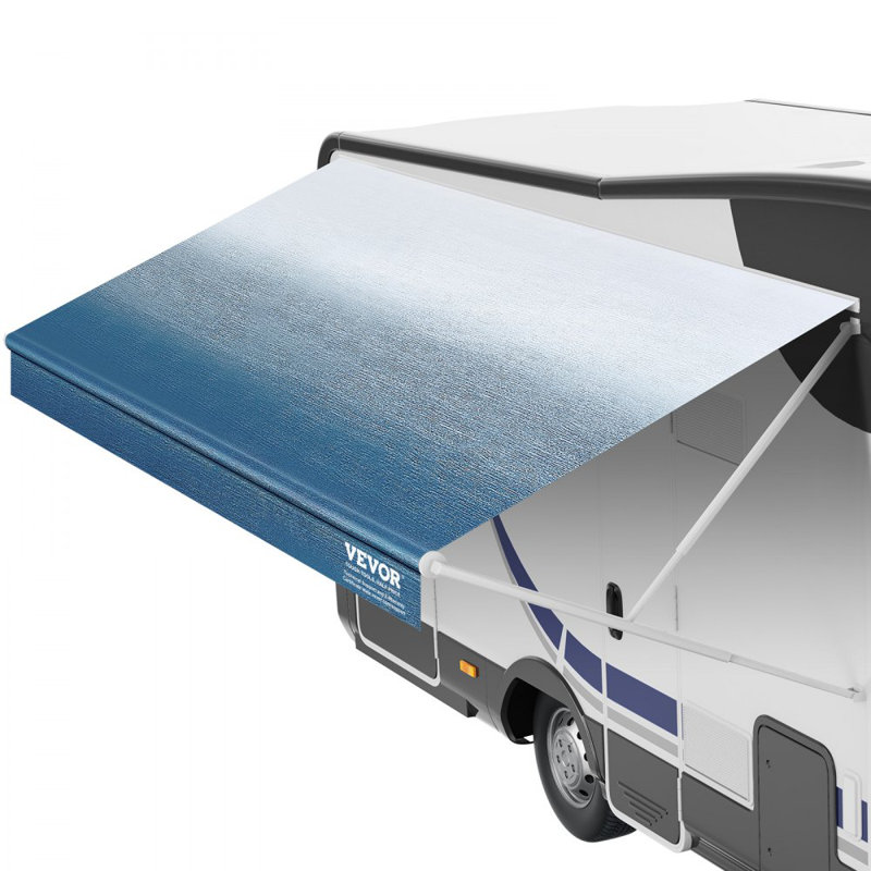 RV Awning Fabric Replacement,  Fabric Length for  Awning, Heavy Duty 3-Ply 16oz PVC Camper Awning Fabric, Waterproof & UV Protection Outdoor Canopy for RV, Trailer, Motorhome, Blue Fade