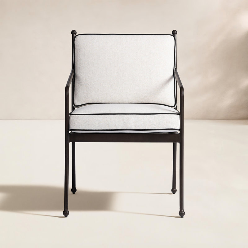 Tally Outdoor Dining Armchair - Box Cushion-Alessi Linen