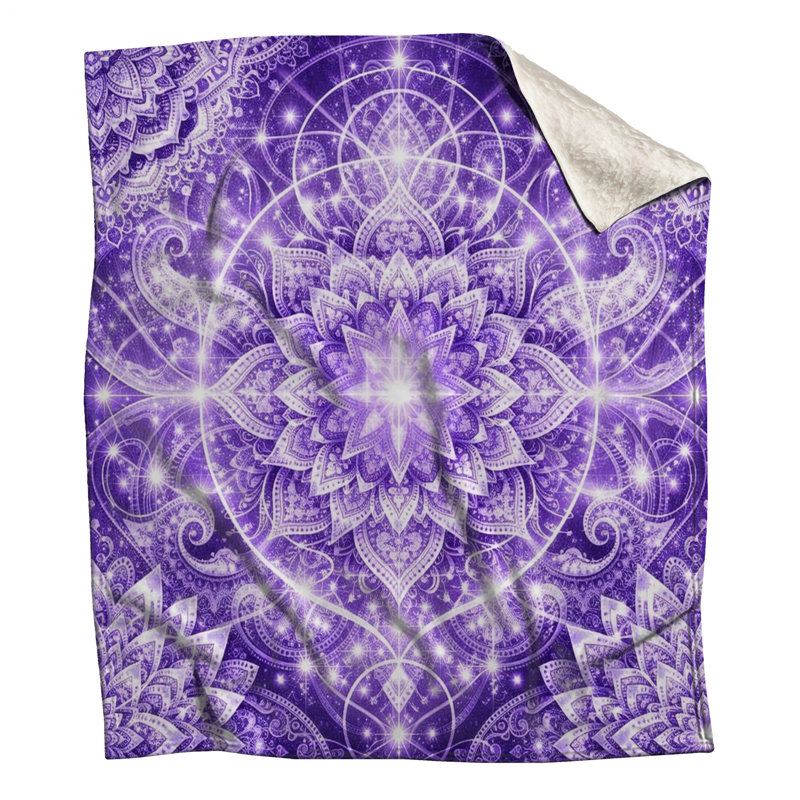 Couvertures de mandala mauves complexes, 60 po L x 80 po H