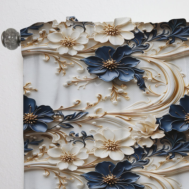 Victorien Opulence Marble Motif III - Rideau obscurcissant en marbre abstrait - 1 panneaux, L 52 po x L 84 po