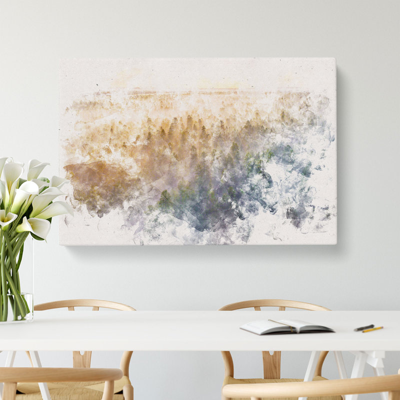 Fog Over The Forest - Wrapped Canvas, 35cm H x 50cm W x 3cm D