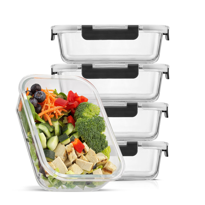 Contenant alimentaire en verre 10 pièces JoyJolt, Noir