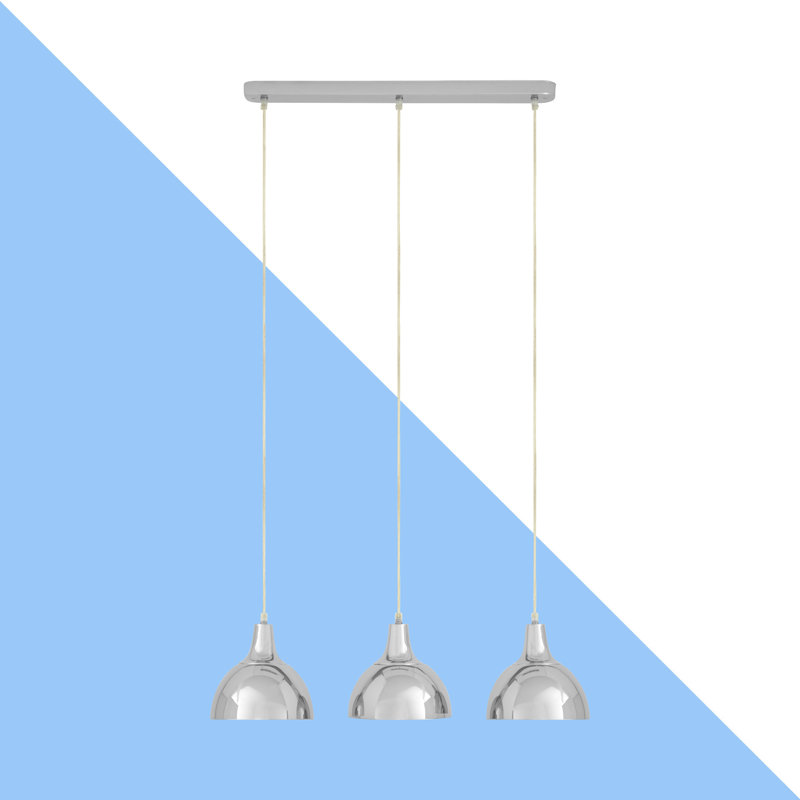 Caffrey 3 - Light Kitchen Island Pendant, Chrome