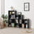 Black Bookcase Set of 3, 15-Cube Simple Black Bookcase, Small Storage Cabinet with Open Shelves-87732058