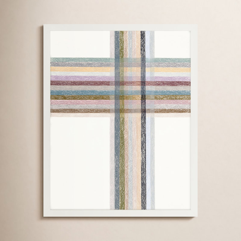Darcie Untitled: Intersections no.2 Vertical by Beth James - Framed Wall Art, Cadre blanc, L 30 po x H 38 po