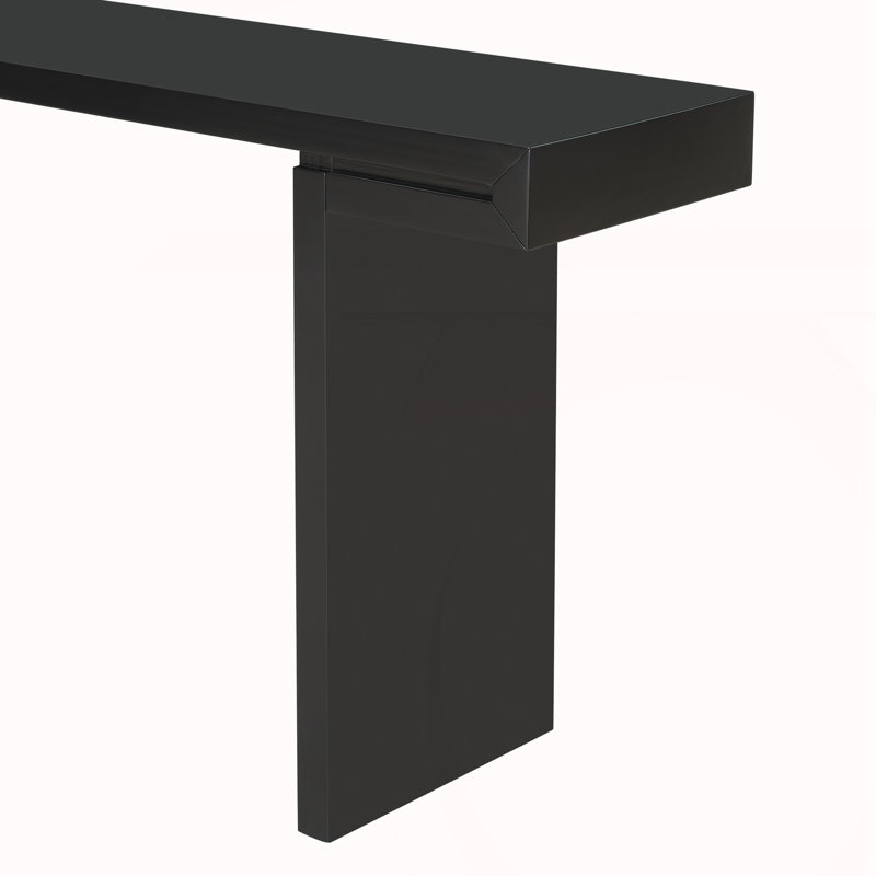 Élégante table d'entrée avec finition peinte et pieds réglables, Noir