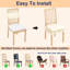 Housses de siège imperméables en similicuir pour chaises de salle à manger, ensemble de 6, beige-1163677971