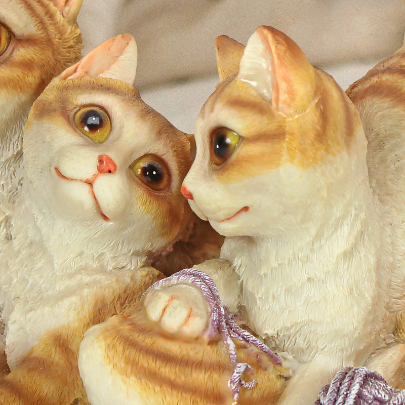 Statue de famille de chat chaton