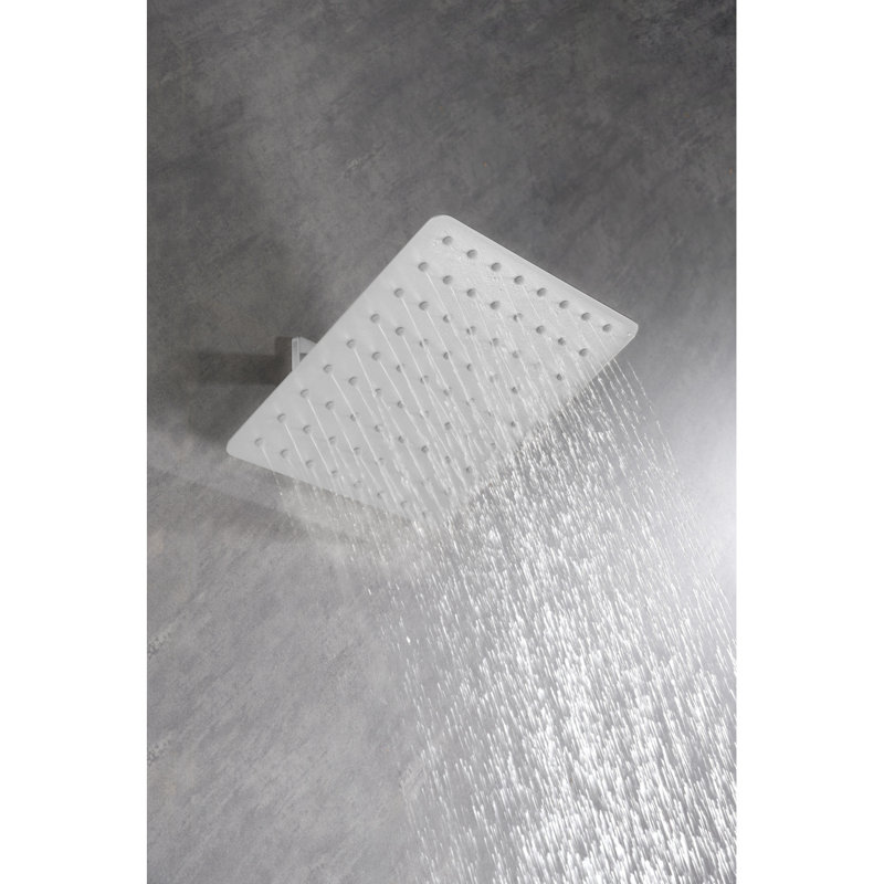 Rain Shower Head High Pressure Rainfall Showerhead Water Saving, White