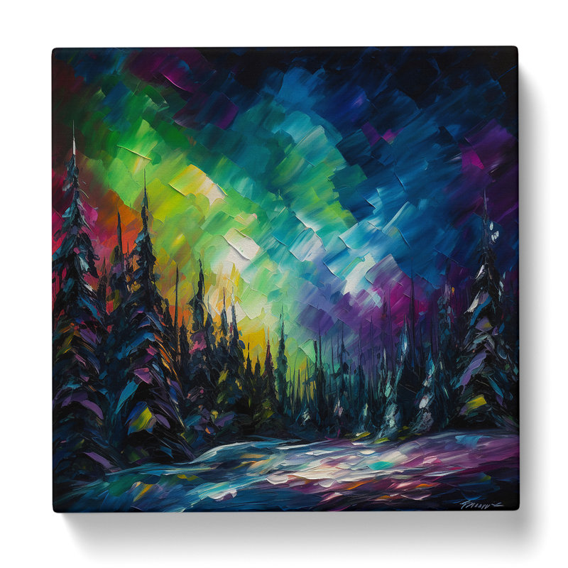 Northern Lights Palette Knife No.1 - No Frame Print, 50cm H x 50cm W x 3cm D