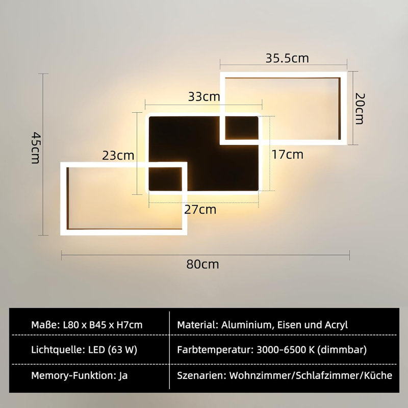 Acrylic LED Semi Flush Mount, Black