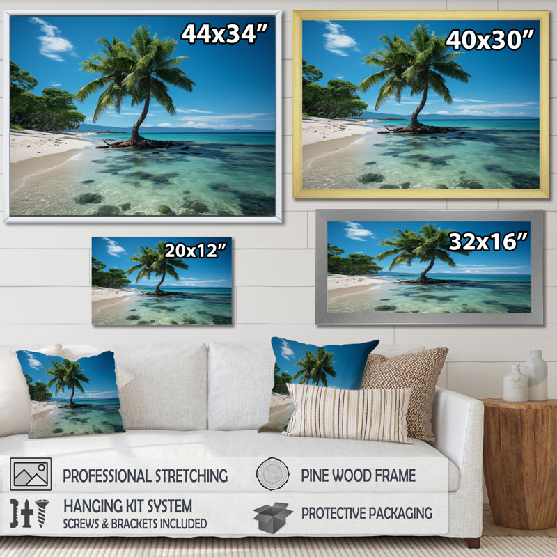 Thailand Tropical Paradise - Nautical & Beach Wall Art Prints, Cadre photo noir, H 16 po x l 32 po x P 1 po