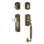 Nostalgic Warehouse Meadows Plate F Grip Handleset with Single Cylinder Deadbolt and Crystal Meadows Knob