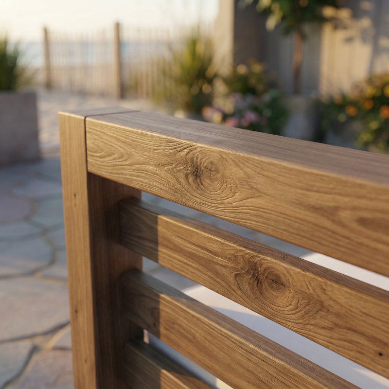 Ensemble de 5 canapés modulaires d'extérieur en bois d'acacia blanc en forme de V
