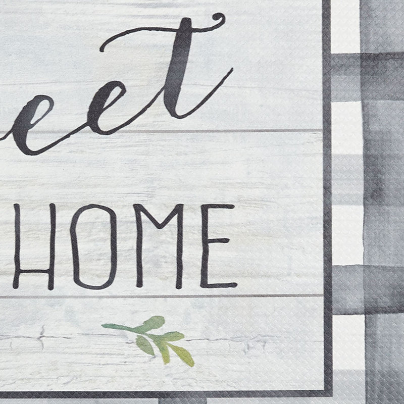 Home Sweet Home Grey Buffalo Check Anti-Fatigue Kitchen Mat