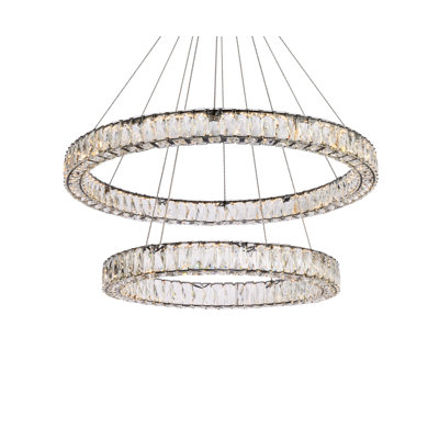 Lustre ovale en cristal 2 lumières Steveson