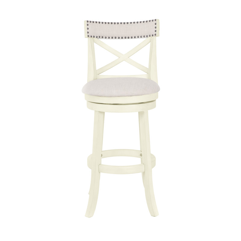 Tabouret de bar pivotant 29 po Kopasz, Blanc antique, Ivoire