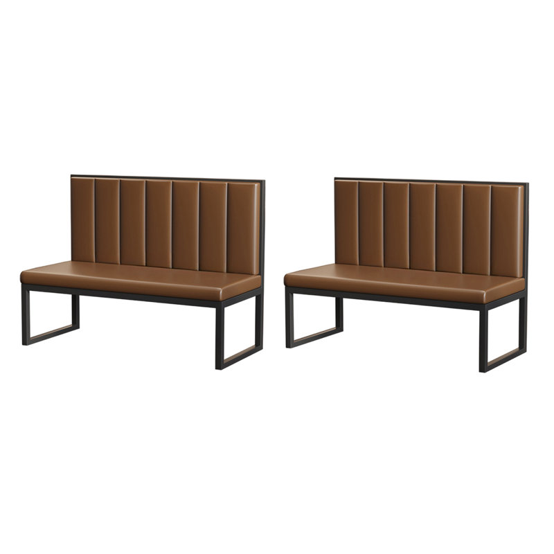 Banc rembourré en similicuir Modern, Brun