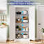 Armoire de cuisine Mikenlee en métal blanc de 155 cm de hauteur - Étagères réglables autoportantes pour la cuisine, le garde-manger et la salle de bain-1407530795