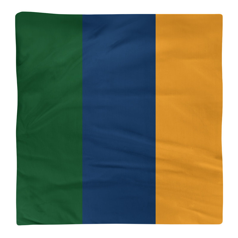 Utah Striped Square Napkin, 10" W x 10" L, Green/Navy/Gold, Cotton Twill