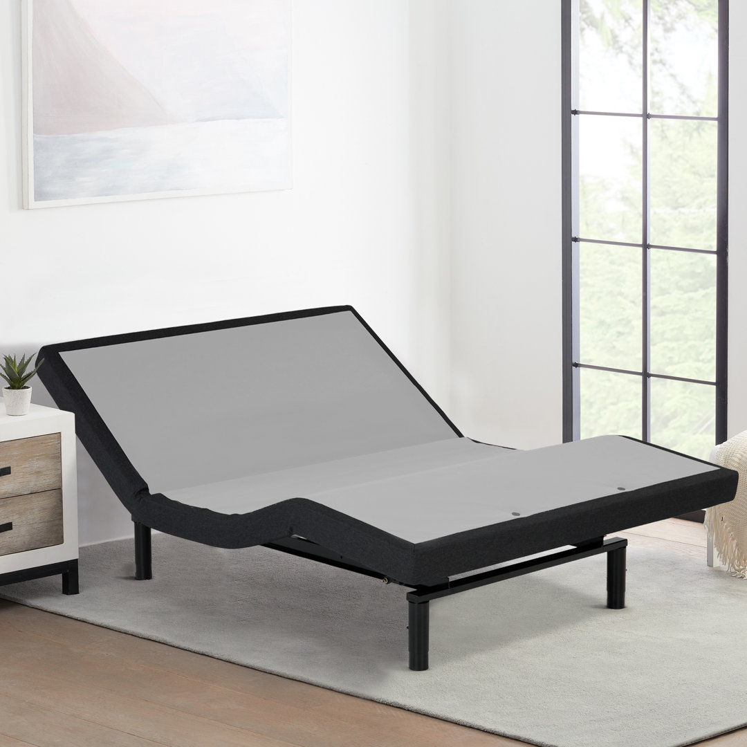 Muriel 2" Bed with Wallhugger, Massage, USB Ports, Under-Bed Light, Adjustable, Built-in Outlets Alwyn Home 