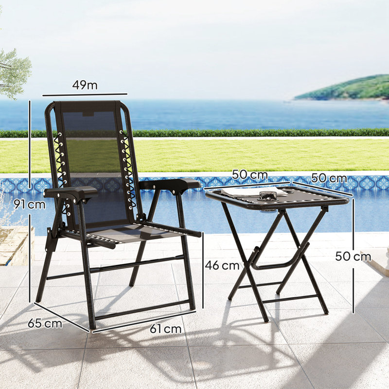  3 - Piece 2 - Person 50Cm L Outdoor Bistro Set