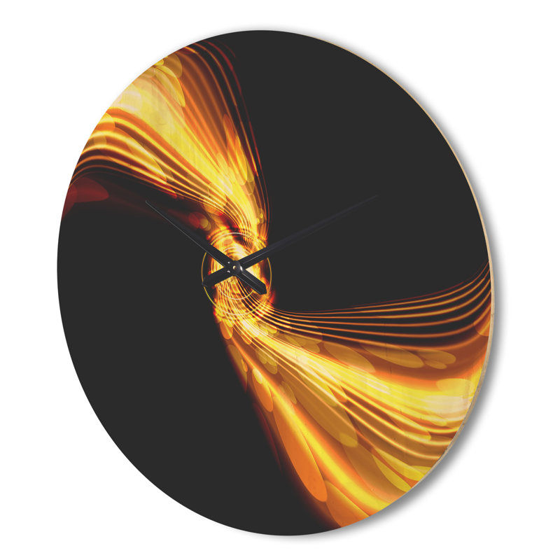 Horloge murale lignes et cercles lumineux, Grand