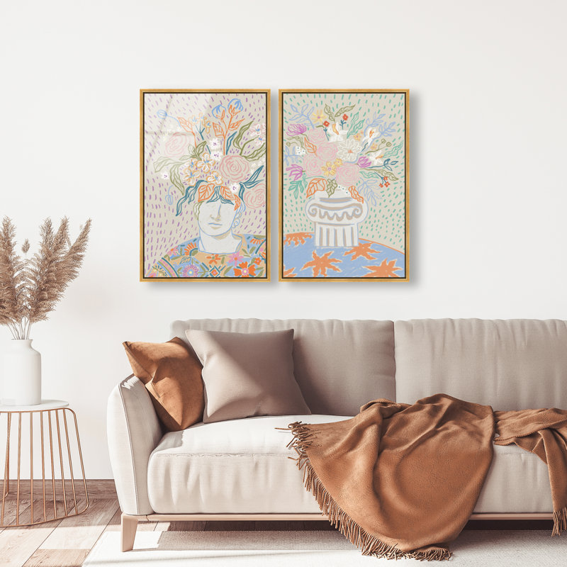 Summer Flourish Set High-Gloss Frameless Acrylic Glass Wall Art Floral & Botanical Print by Oliver Gal, Ready to Hang, 10 x 15