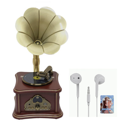 Mini Dark Brown Wooden Retro Radio Style Bluetooth Speaker, Stereo Audio, Wireless Bluetooth, AUX-In, USB Playback & 3.5mm Headphone Jack