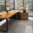 Light yellow L-Shaped Solid Wood desks-108304460-108304463