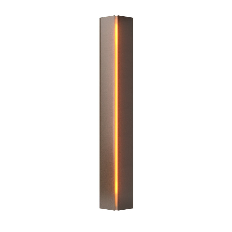 Gallery Dimmable 10.4 Lbs Flush Mount Scone, Natural Iron, Amber, 7.1" W x 27.25" H x 3.1" D