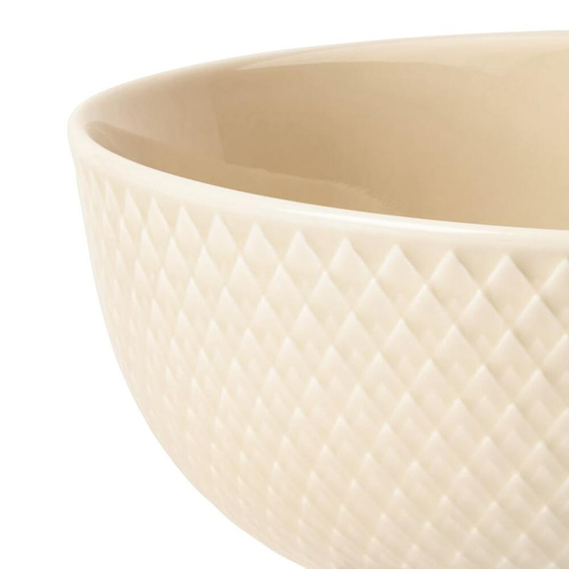 Rhombe Earth Porcelain Rice Bowl, White