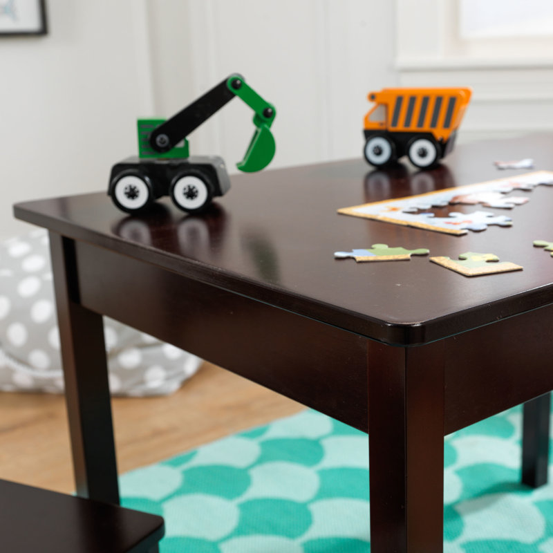 Kids 3 Piece Play Or Activity Table and Chair Set, Espresso