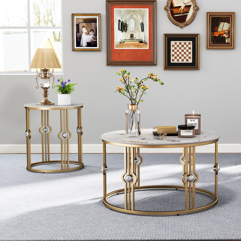 Marble 2 - Piece Living Room Table Set