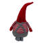 Figurine de Noël gnome debout à rayures rouges et grises-23852969