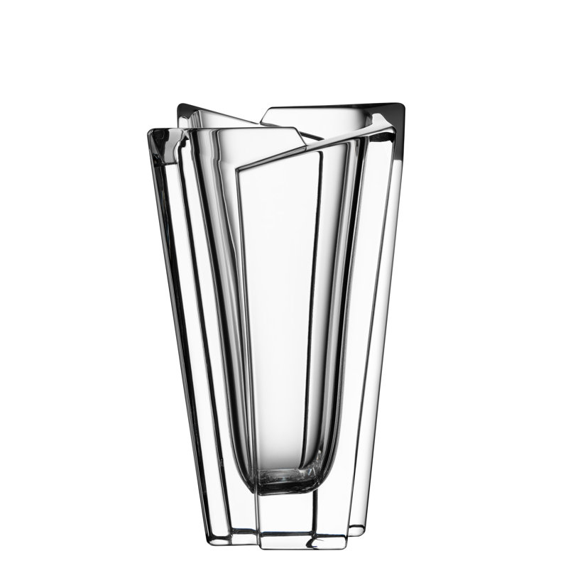 Glacial Crystal Table Vase, 7.333" H x 4.5" W x 4.5" D