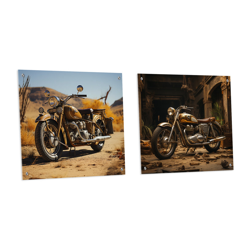 Dessert vélo vintage - ensemble de 2 verres en acrylique, H 16 po x l 33 po