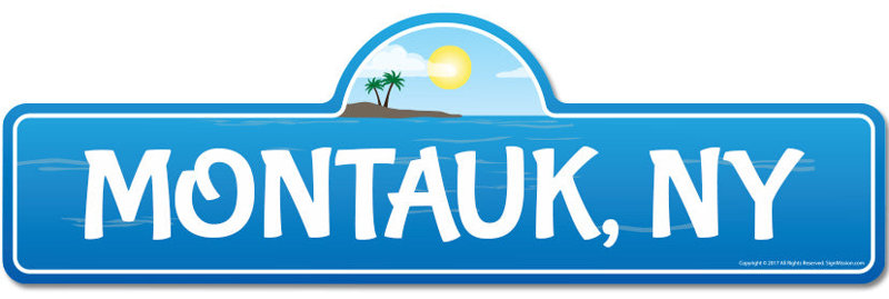 Plaque de rue Montauk Ny en plastique robuste 6 po x 18 po